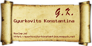 Gyurkovits Konstantina névjegykártya